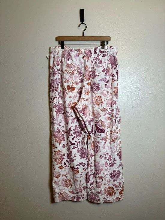 Anthropologie Pilcro Linen Printed Beach Cargo Pants - Picture 4 of 7